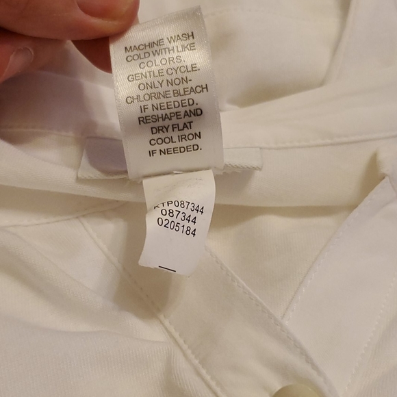 J.Jill Mixed-Media tab-sleeve tunic in white - Picture 8 of 9